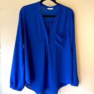 Royal Blue Chiffon Lush Shirt Large